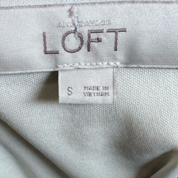 Ann Taylor Loft ivory and black geometric print dress size small - Picture 6 of 7